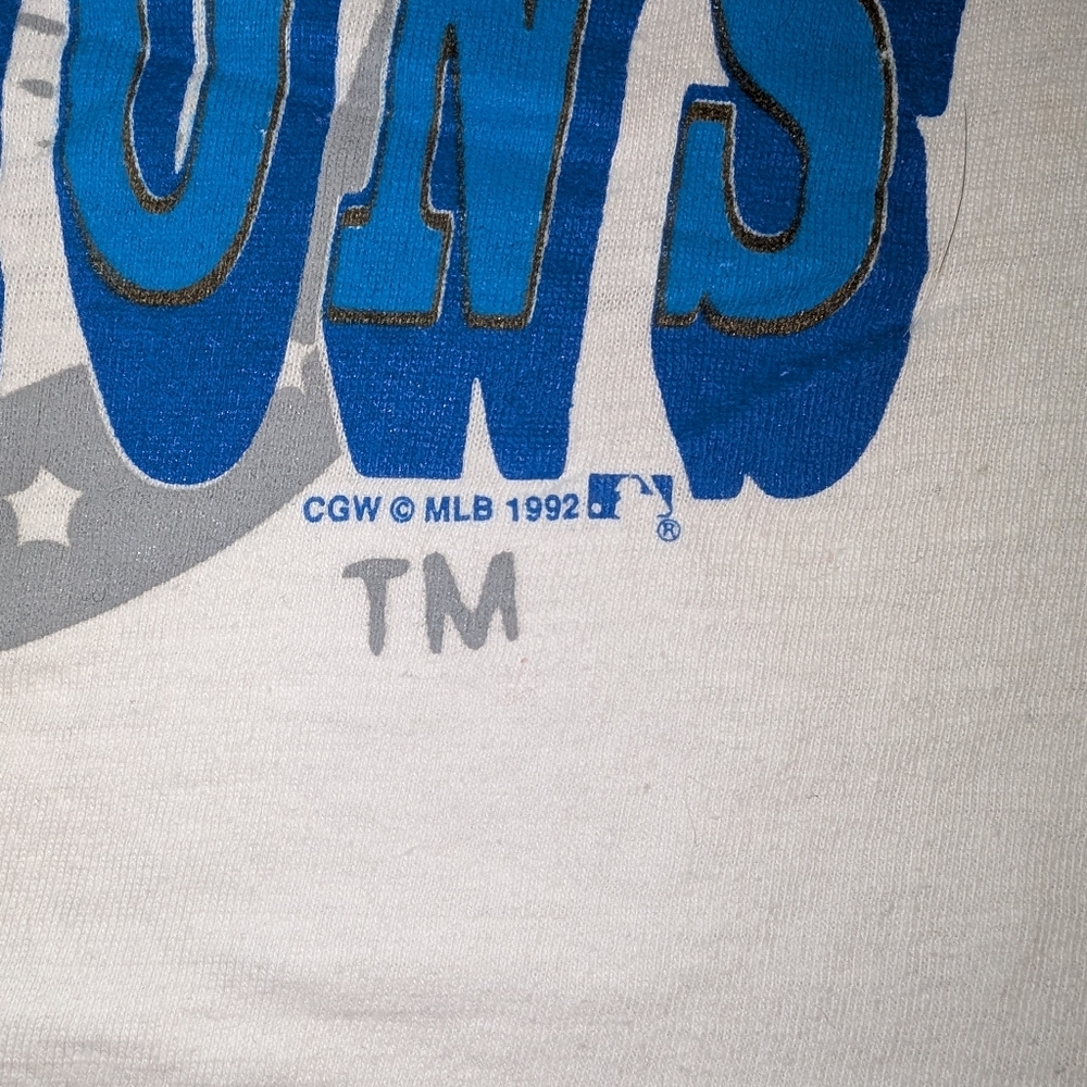 Vintage 1992 Toronto Blue Jays MLB American League Champions White Team T-Shirt - Picture 2 of 6